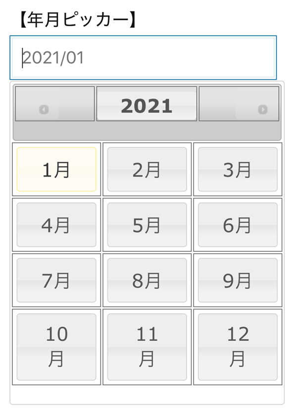 WordPressプラグインMW WP Form 年月ピッカー入力画面キャプチャ